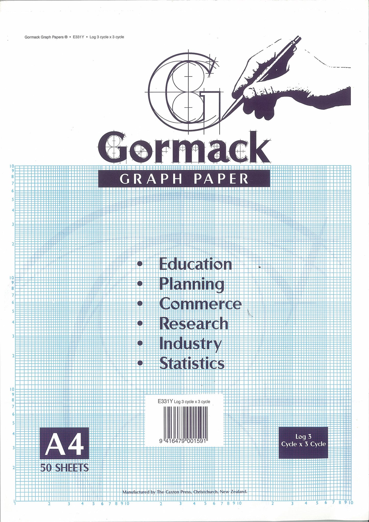 GRAPH PAD A4 LOG E331Y LOG 3 CYCLE X 3 CYCLE