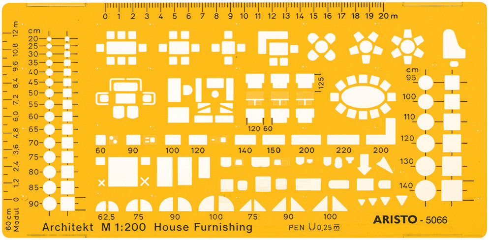 Architect’s Furniture Template 1:200 Scale