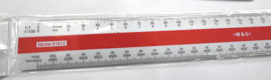 W&G Double Sided Scale Ruler 4 Bevel 300mm